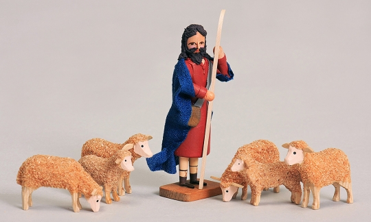 Der gute Hirte u. 6 Schafe 